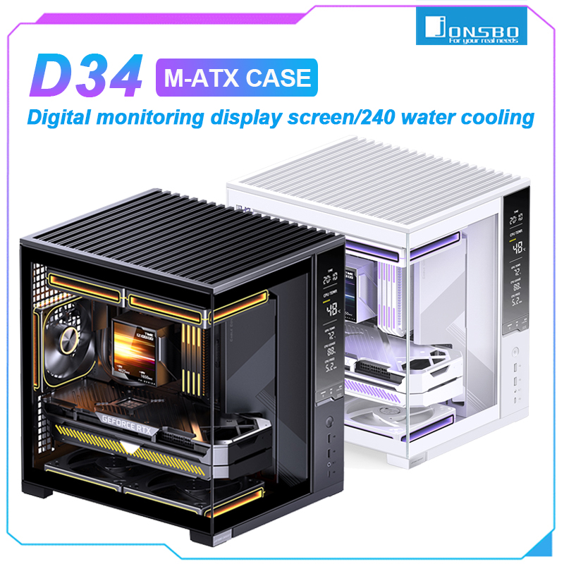 Retro Gaming Pc Case - JONSBO D34 M-ATX PC 케이스 강화유리
