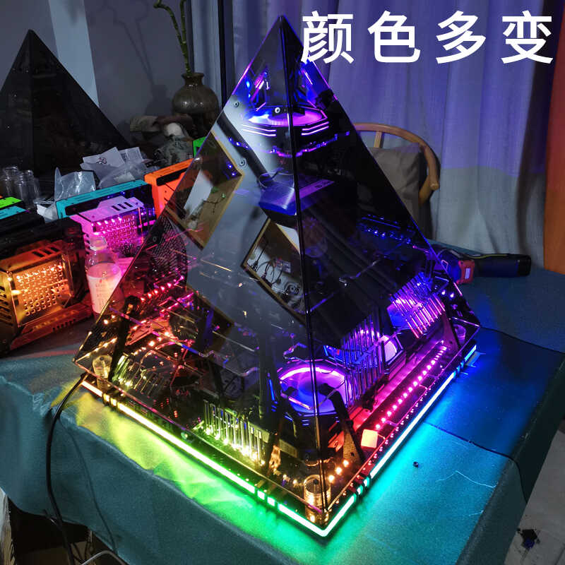 블랙 크리스탈 피라미드 섀시 클래스 B 아크릴 DIY  - Retro Gaming Pc Case 리뷰 및 가격