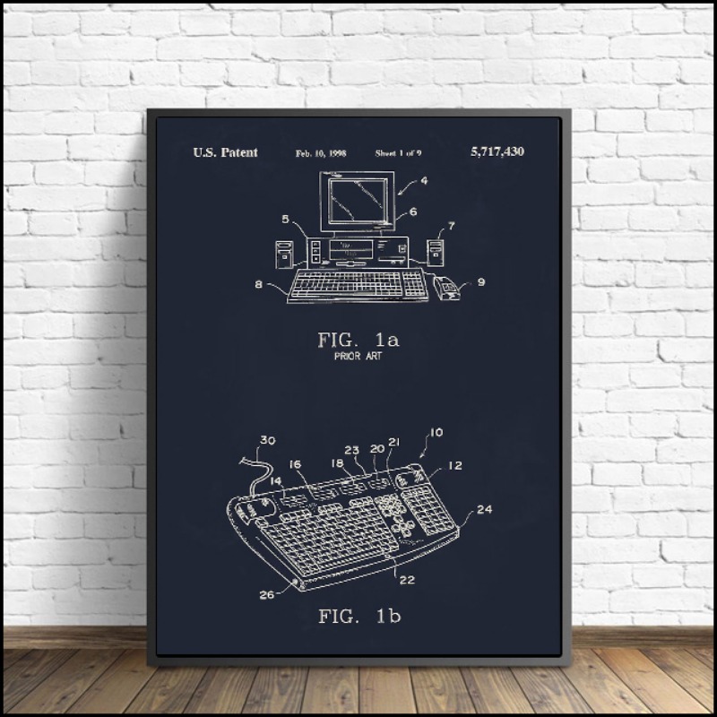 컴퓨터 게임 기술 특허 포스터 마더 보드 키보드 마우스 - Retro Gaming Life 리뷰 및 가격