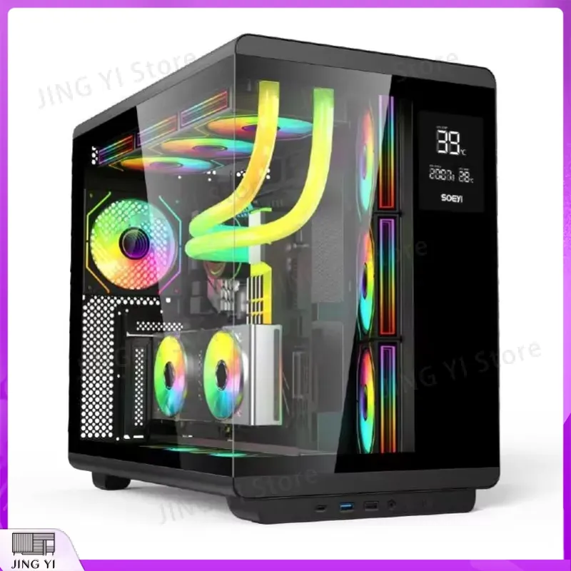 ATX 게이밍 PC 케이스 타워 (LCD 화면 포함)  - Retro Gaming Pc Case 리뷰 및 가격